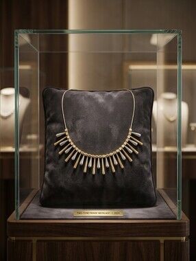 Two-Tone Fringe Necklace in Gold and Silver - Women Jewelry ✨